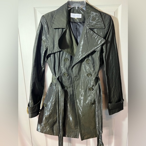 Calvin Klein Jackets & Blazers - Calvin Klein Trench Reflective Military Green Coat Jacket Sz M